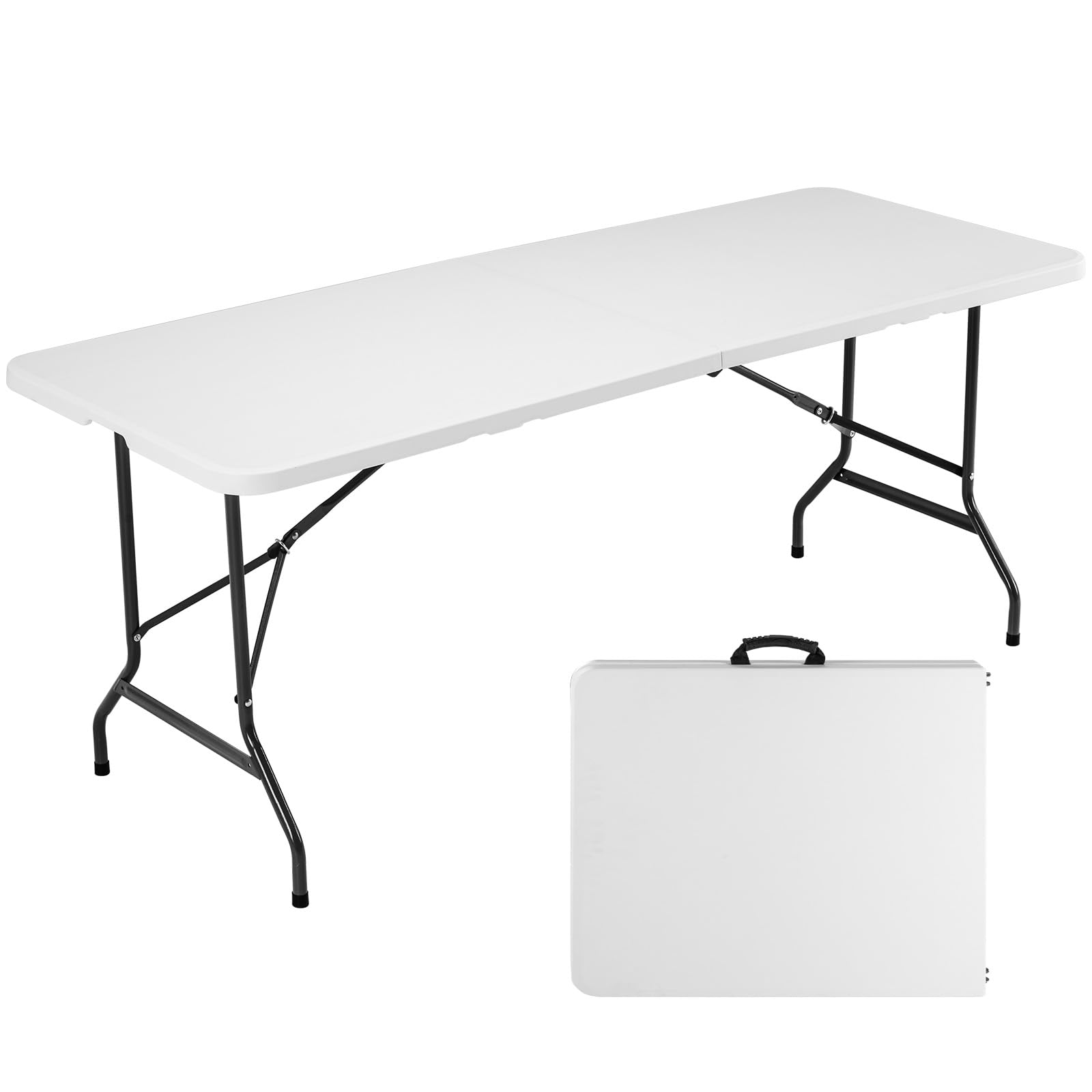 Sweetcrispy Heavy Duty 6ft Plastic Folding Table for Camping and Picnic
| Sweetcrispy Portable Outdoor Indoor 6ft Plast