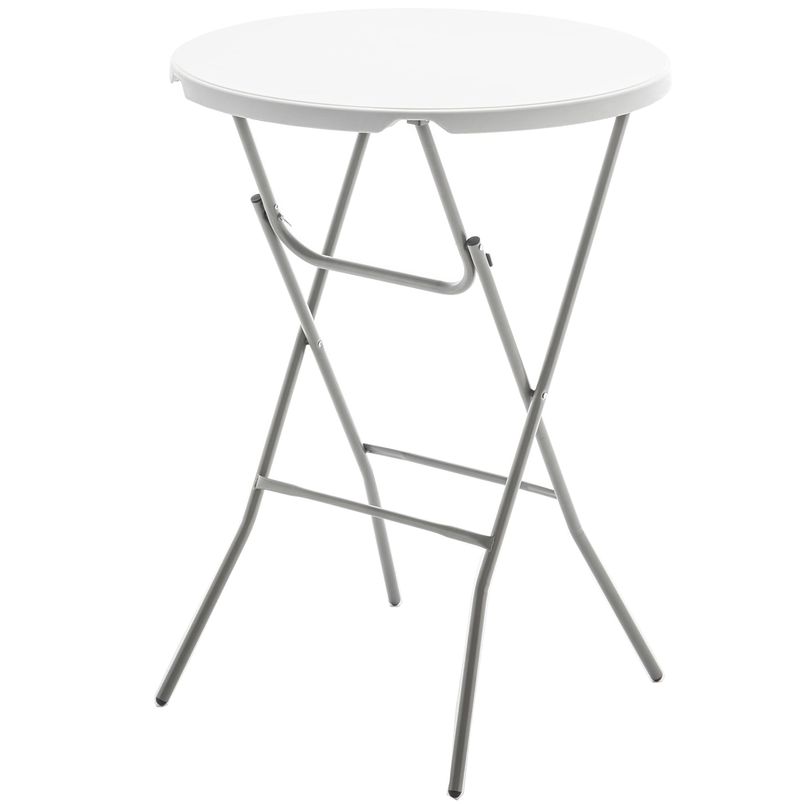 BTEXPERT Commercial Round White Granite Plastic Folding Table for Banquet and Café Home Kitchen Outdoor Weddings