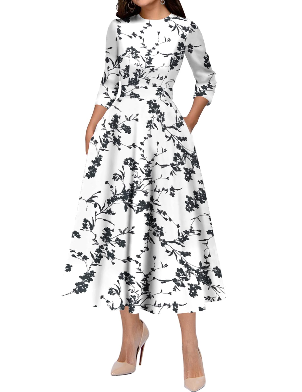 Simple Flavor Women's Vintage Sleeveless O-Neck Dress for Party Cocktail